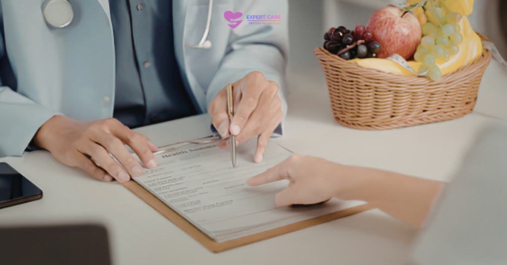 Family receiving professional guidance for 24-hour home care in Berkshire