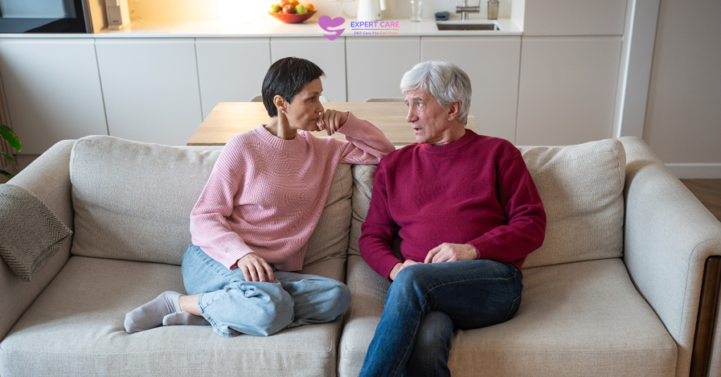 Elderly person with dementia living safely in a familiar home environment